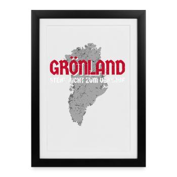 Groenland Non à vendre - Affiche encadrée (27 × 37 cm) - noir - Devant
