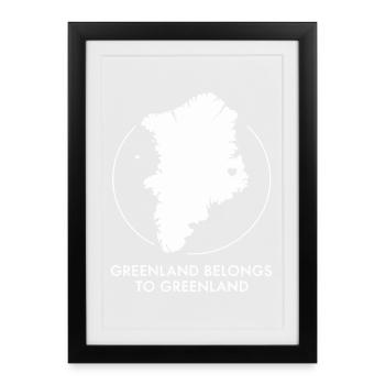 Le Groenland fait partie de la protestation pour la souveraineté du Groenland - Affiche encadrée (27 × 37 cm) - noir - Devant