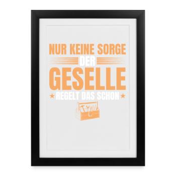 Un compagnon s’en occupe - la formation est réussie - Affiche encadrée (27 × 37 cm) - noir - Devant