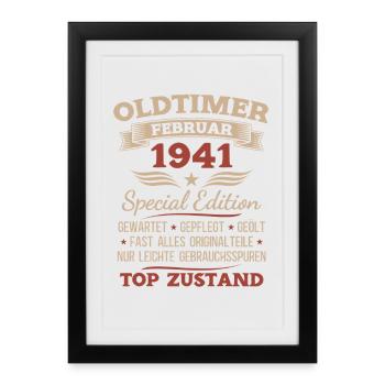 85th Birthday Man Vintage 1941 February - Framed poster (27 × 37 cm) - black - Front