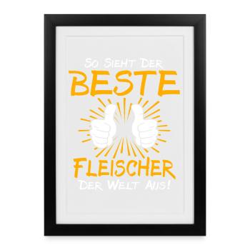 Idée cadeau boucher - Affiche encadrée (27 × 37 cm) - noir - Devant