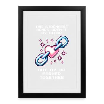 Strongest gang: XP instead of blood | Patchwork family - Framed poster (27 × 37 cm) - black - Front