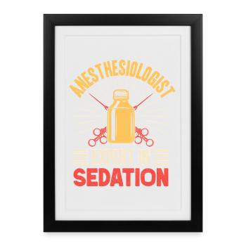 Anesthésiste expert en anesthésie par sédation - Affiche encadrée (27 × 37 cm) - noir - Devant
