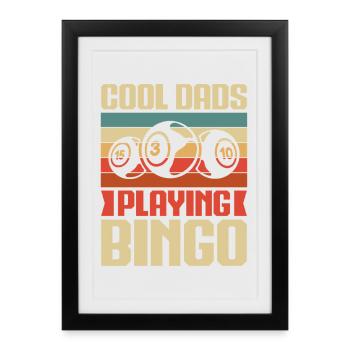 Bingo Game Cool Dads Playing Bingo - Framed poster (27 × 37 cm) - black - Front