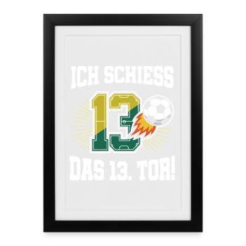 I Shoot 13th Goal Funny 13th Birthday Football - Framed poster (27 × 37 cm) - black - Front