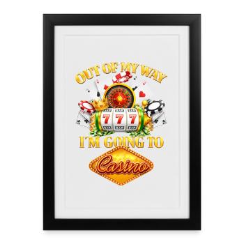 Laissez-moi passer – Je vais au casino - Affiche encadrée (27 × 37 cm) - noir - Devant