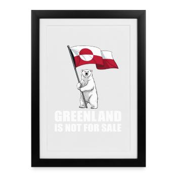 Make America Go Away – Greenland Flag - Framed poster (27 × 37 cm) - black - Front