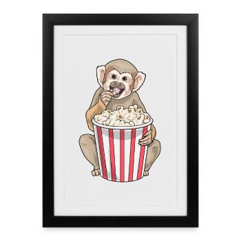 Popcorn Singe - Affiche encadrée (27 × 37 cm) - noir - Devant