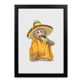 Monkey Taco - Framed poster (27 × 37 cm) - black - Front