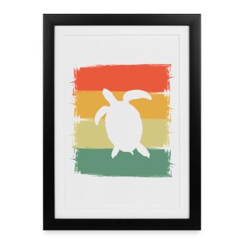 Turtle - Framed poster (27 × 37 cm) - black - Front