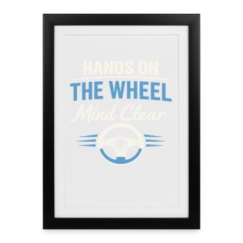 Trucking Therapy Road is my therapy trucker - Framed poster (27 × 37 cm) - black - Front