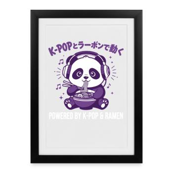 K-Pop à Ramen De Ugoku Propulsé par K-Pop et Ramen - Affiche encadrée (27 × 37 cm) - noir - Devant