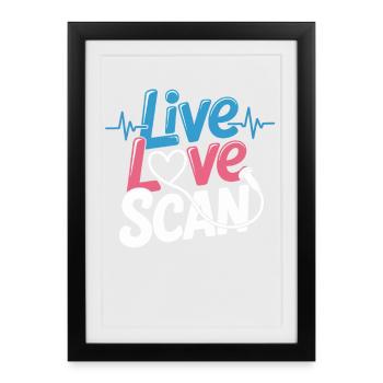 Live Love Scan Heartbeat - Framed poster (27 × 37 cm) - black - Front