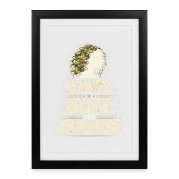 Boucles camouflages de soldate et courage - Affiche encadrée (27 × 37 cm) - noir - Devant