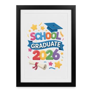 Événements de la promotion de diplômés 2026 - Affiche encadrée (27 × 37 cm) - noir - Devant