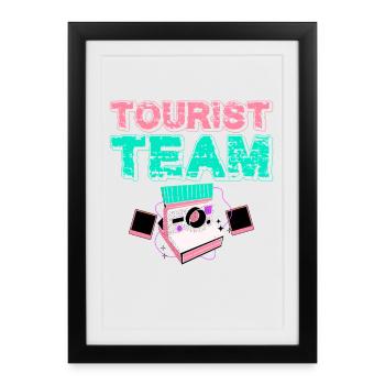Équipe touristique caméra de Voyageurs en Voyage - Affiche encadrée (27 × 37 cm) - noir - Devant