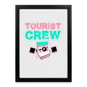 Équipe de tourisme caméra Équipement de voyage World Travelers - Affiche encadrée (27 × 37 cm) - noir - Devant