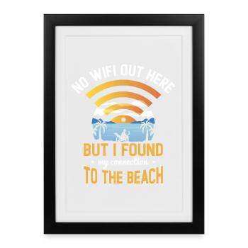 Travel World Tour Beach Pas de cadeau WIFI - Affiche encadrée (27 × 37 cm) - noir - Devant