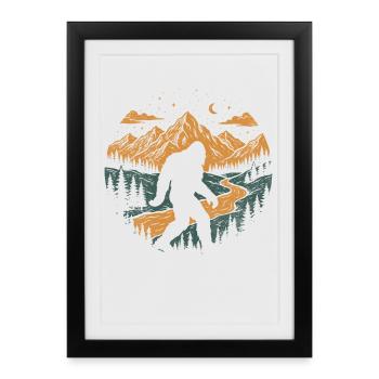 Marche nocturne du Bigfoot - Affiche encadrée (27 × 37 cm) - noir - Devant
