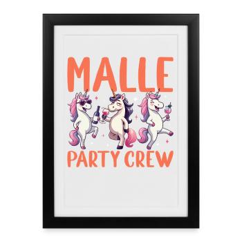 Équipe de fête Malle : Unicorn Mallorca Holidays - Affiche encadrée (27 × 37 cm) - noir - Devant
