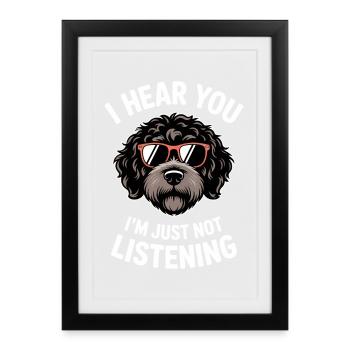 Portuguese Water Dog Sayings Funny Gift - Framed poster (27 × 37 cm) - black - Front
