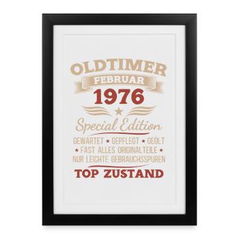 50e anniversaire Homme Millésime 1976 - Affiche encadrée (27 × 37 cm) - noir - Devant