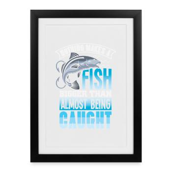 Fishing Angler Fish Fisherman Sayings Petri Heil - Framed poster (27 × 37 cm) - black - Front