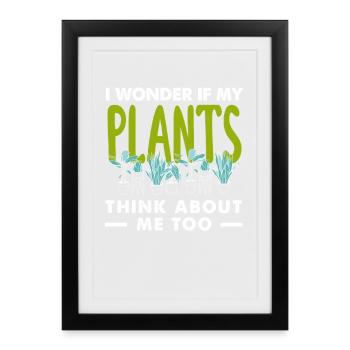 Question whether plants also think of me - Framed poster (27 × 37 cm) - black - Front