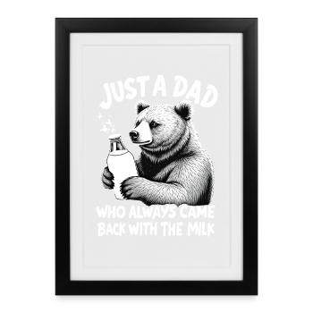 Supporte avec du lait – le père animal à dire - Affiche encadrée (27 × 37 cm) - noir - Devant
