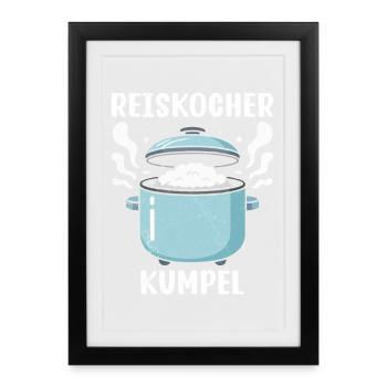 COPAIN DU CUISEUR À RIZ Restaurateur Plaisir culinaire - Affiche encadrée (27 × 37 cm) - noir - Devant