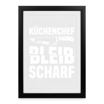 Cooking profession CHEF STAY SHARP Funny - Framed poster (27 × 37 cm) - black - Front