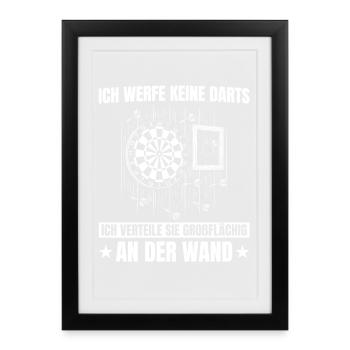 Distributing darts over a large area - Funny darts player - Framed poster (27 × 37 cm) - black - Front