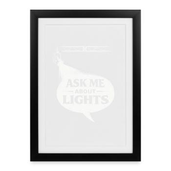 Lichttechniker me demande des lumières - Affiche encadrée (27 × 37 cm) - noir - Devant