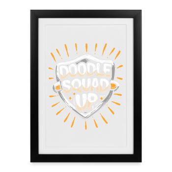 Doodle Squad Up Doodle Drawing - Framed poster (27 × 37 cm) - black - Front