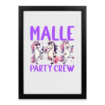 Équipe de fête de malle Fête Licorne Fête de Malle - Affiche encadrée (27 × 37 cm) - noir - Devant