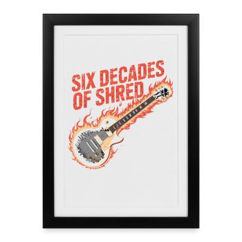Six décennies de feu de guitare rock - Affiche encadrée (27 × 37 cm) - noir - Devant