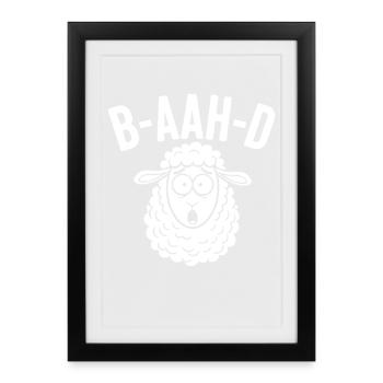 Humour de jeux de mots sur les moutons - Affiche encadrée (27 × 37 cm) - noir - Devant