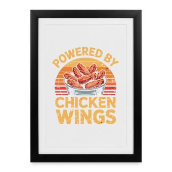 Ailes de poulet BBQ Fast-food Humour - Affiche encadrée (27 × 37 cm) - noir - Devant