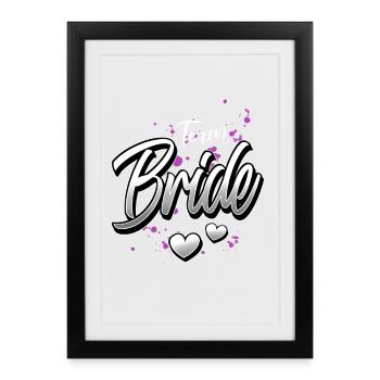 Enterrement de vie de garçon de l’équipe de la mariée - Affiche encadrée (27 × 37 cm) - noir - Devant