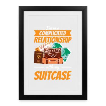 Voyage du monde Petit voyage Cadeau de voyage Fans Aventuriers - Affiche encadrée (27 × 37 cm) - noir - Devant
