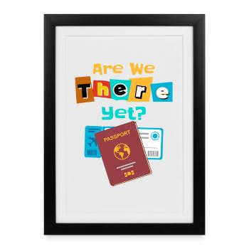 Drôle de Voyageur Monde Cadeau de Voyage Court, Voyage Drôle - Affiche encadrée (27 × 37 cm) - noir - Devant