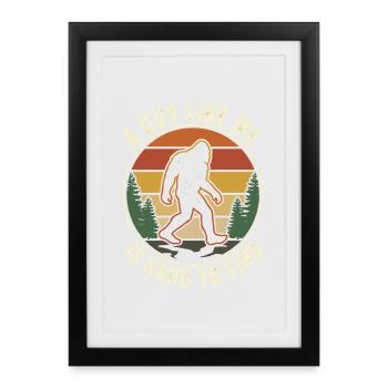 Un gars comme moi difficile à trouver Bigfoot rétro - Affiche encadrée (27 × 37 cm) - noir - Devant