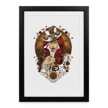 Femmes Steampunk Magnifiques Steampunk - Affiche encadrée (27 × 37 cm) - noir - Devant