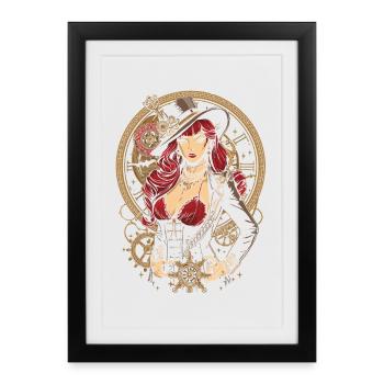 Femmes Steampunk Magnifiques Steampunk - Affiche encadrée (27 × 37 cm) - noir - Devant