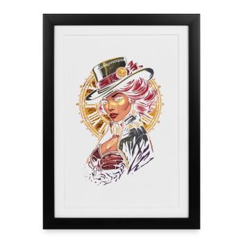 Femmes Steampunk Magnifiques Steampunk - Affiche encadrée (27 × 37 cm) - noir - Devant