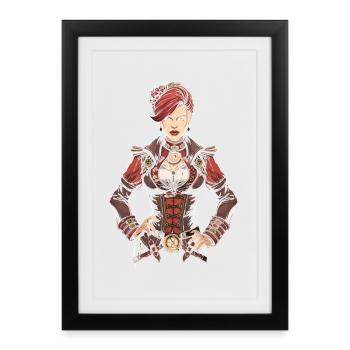 Femmes Steampunk Magnifiques Steampunk - Affiche encadrée (27 × 37 cm) - noir - Devant