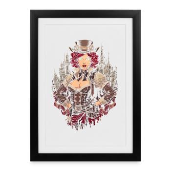 Femmes Steampunk Magnifiques Steampunk - Affiche encadrée (27 × 37 cm) - noir - Devant