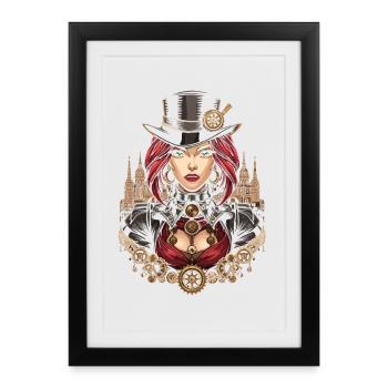 Femmes Steampunk Magnifiques Steampunk - Affiche encadrée (27 × 37 cm) - noir - Devant