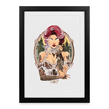 Femmes Steampunk Magnifiques Steampunk - Affiche encadrée (27 × 37 cm) - noir - Devant