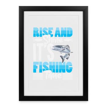 Pêcheurs Poissons Dictons Pêcheurs Pêcheur Drôle de pêcheur - Affiche encadrée (27 × 37 cm) - noir - Devant